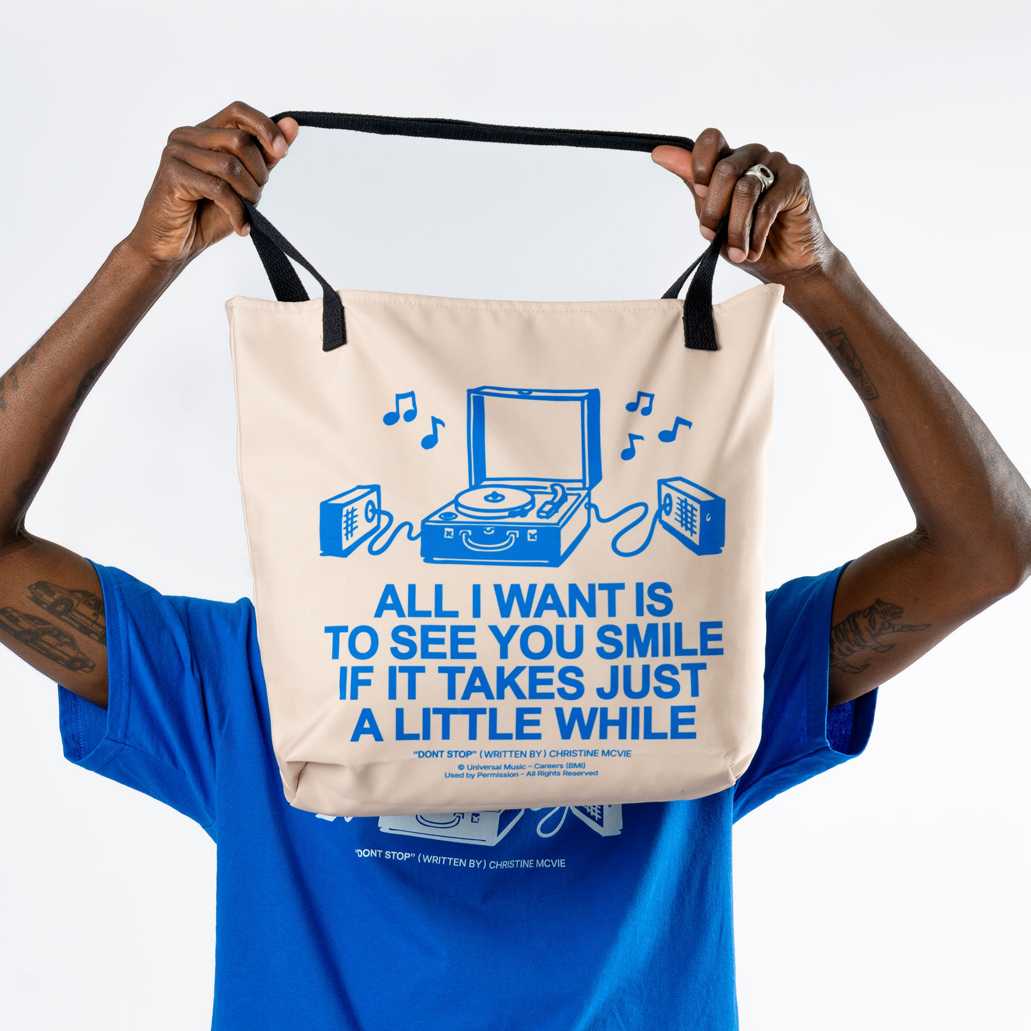 Christine McVie: Don't Stop Lyric Tote (Khaki)
