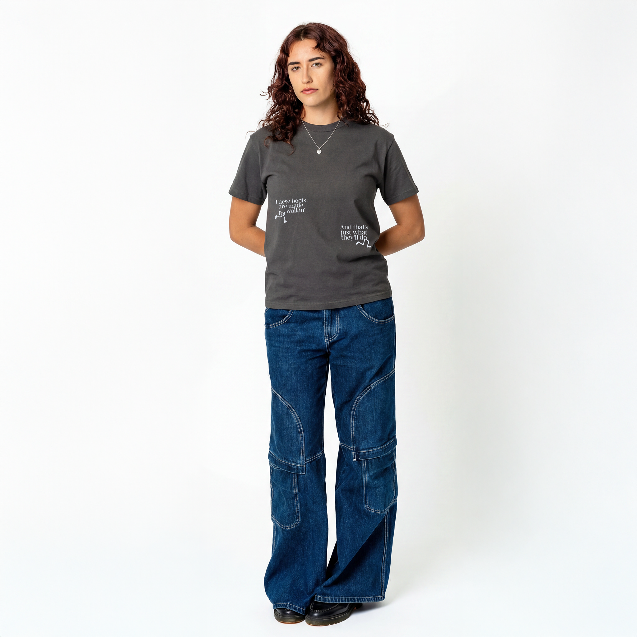 Lee Hazlewood: These Boots Are Made for Walkin' Lyric Tee (Charcoal) Front