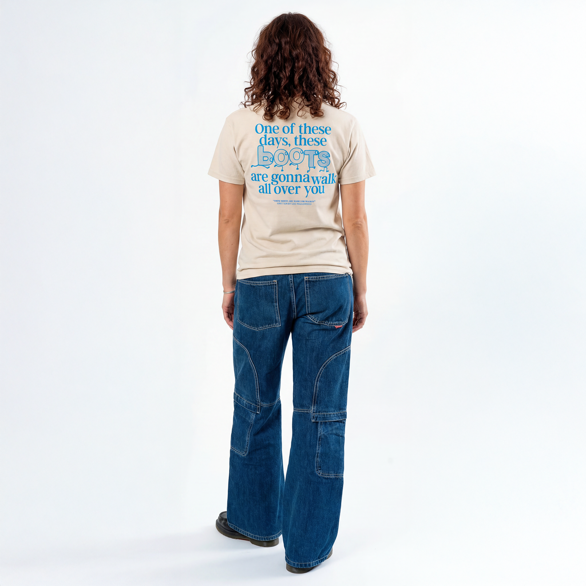 Lee Hazlewood: These Boots Are Made for Walkin' Lyric Tee (Natural) Back