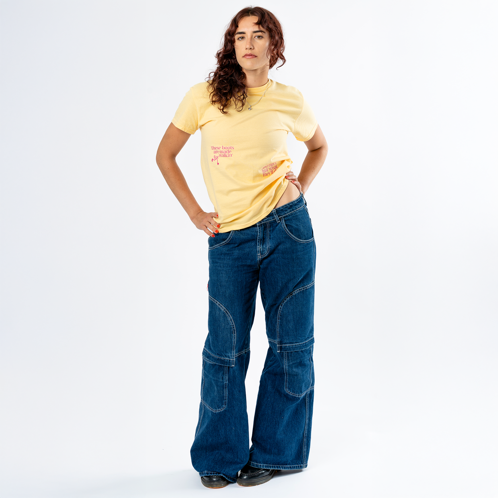 Lee Hazlewood: These Boots Are Made for Walkin' Lyric Tee (Yellow Haze) Front