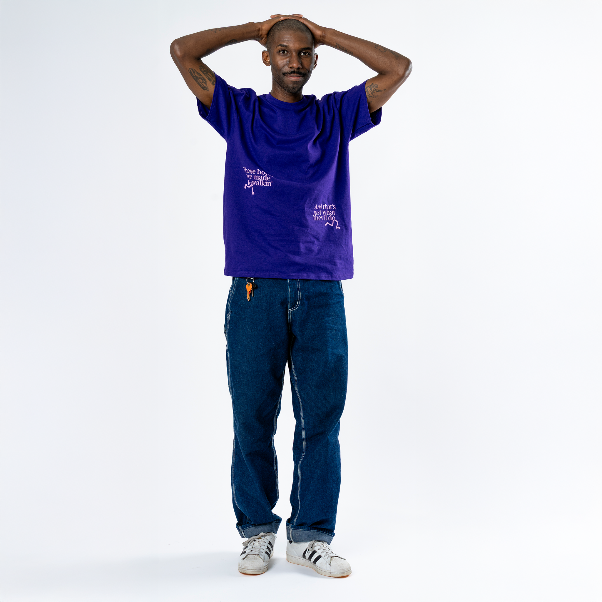 Lee Hazlewood: These Boots Are Made for Walkin' Lyric Tee (Purple) Front