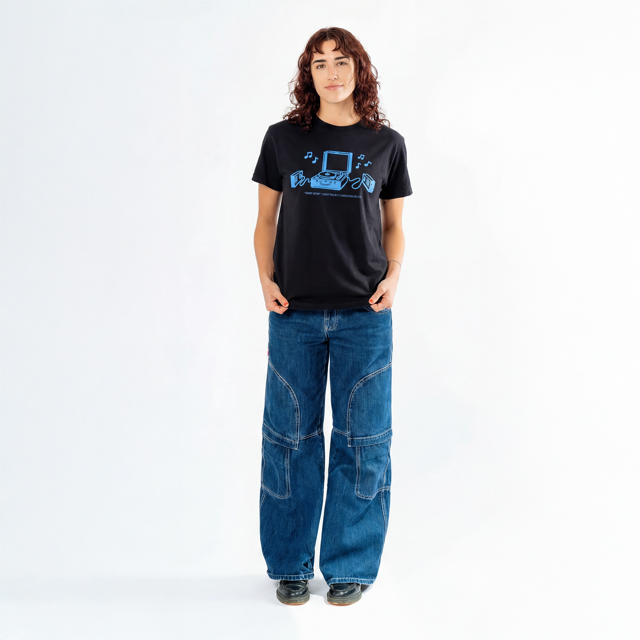 Christine McVie: Don't Stop Lyric Tee (Black) Front Women