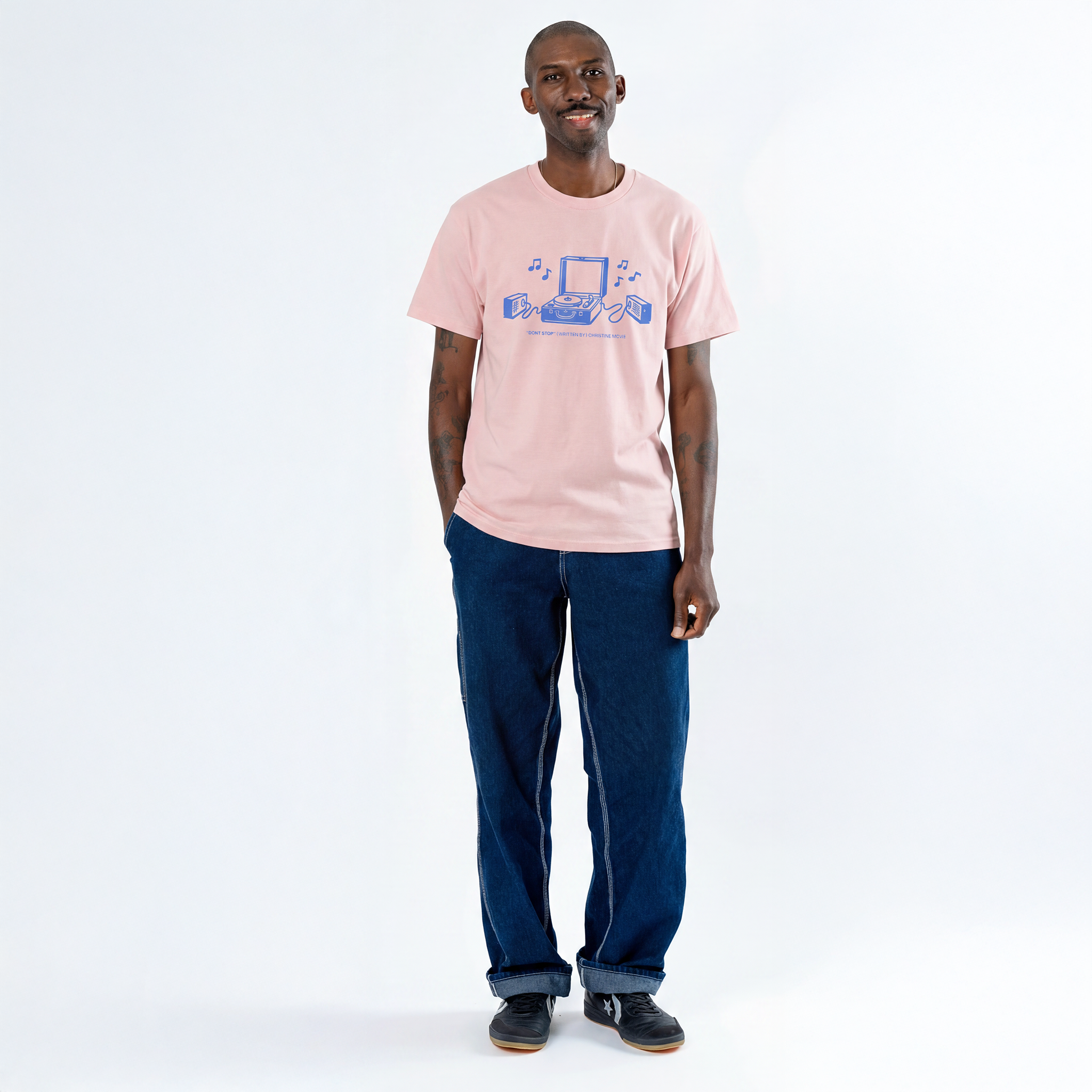 Christine McVie: Don't Stop Lyric Tee (Pink) Front Mens