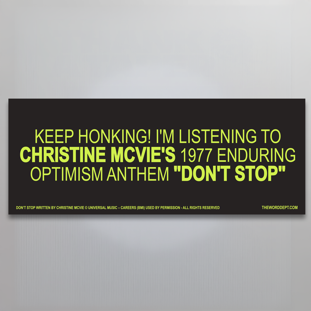 Christine McVie: Don't Stop Lyric Sticker