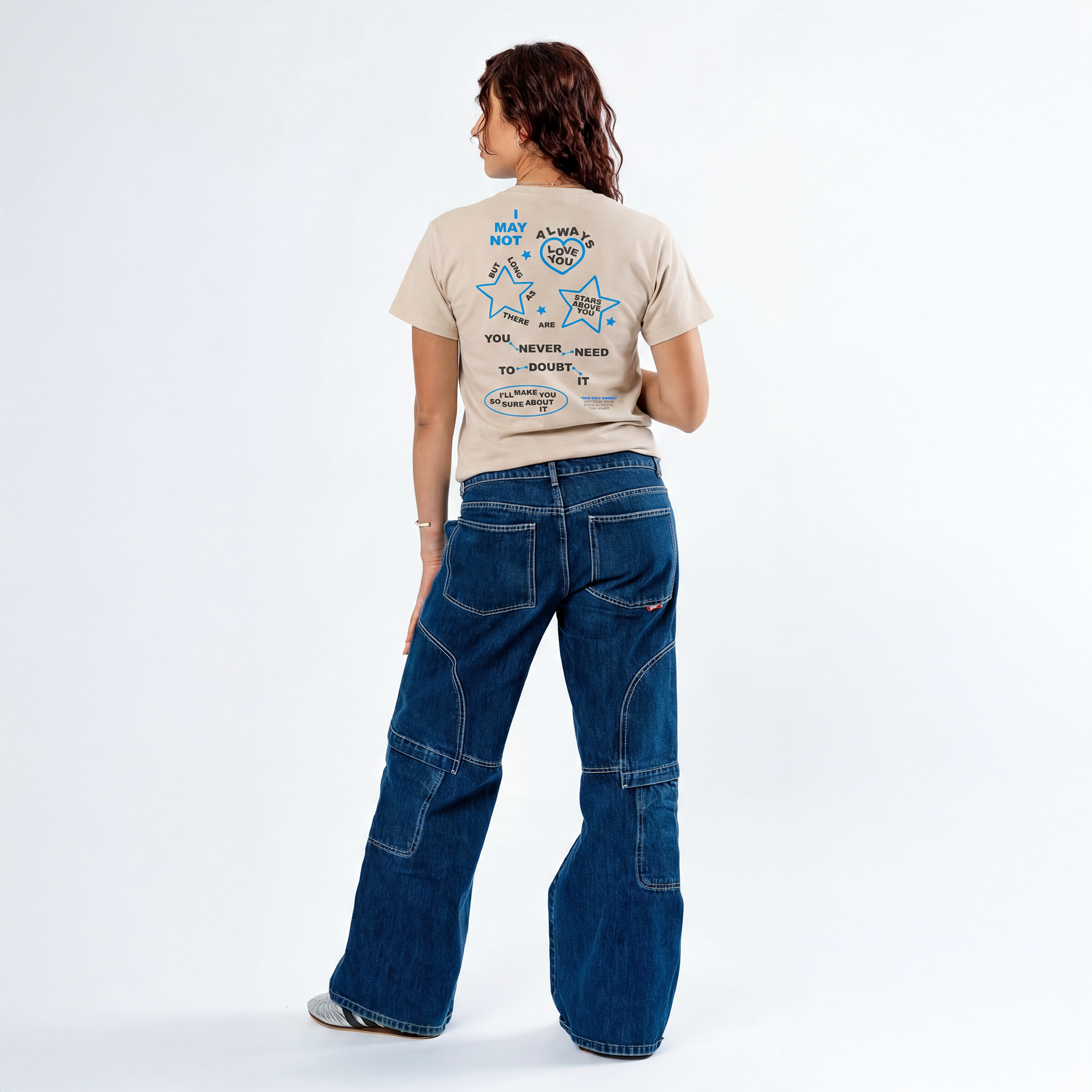 Brian Wilson: God Only Knows Lyric Tee (Natural) Back Women's