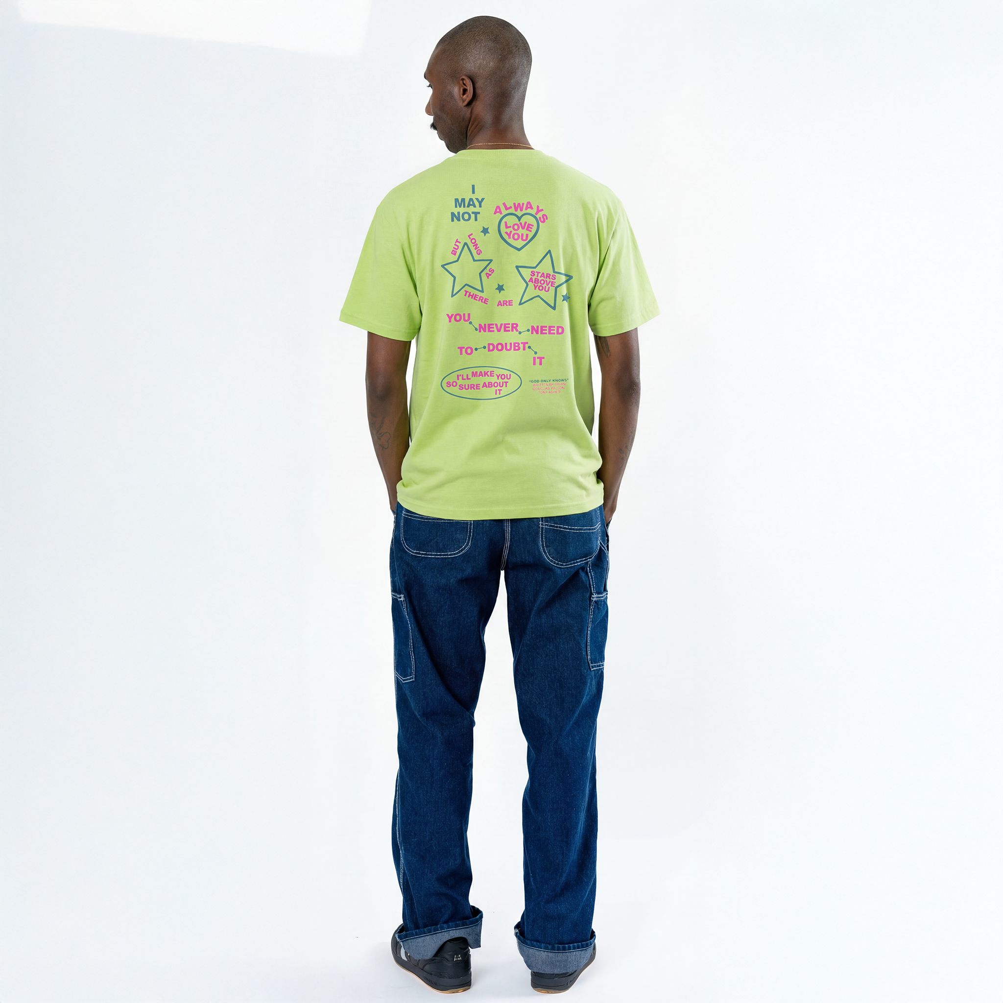 Brian Wilson: God Only Knows Lyric Tee (Lime) Back