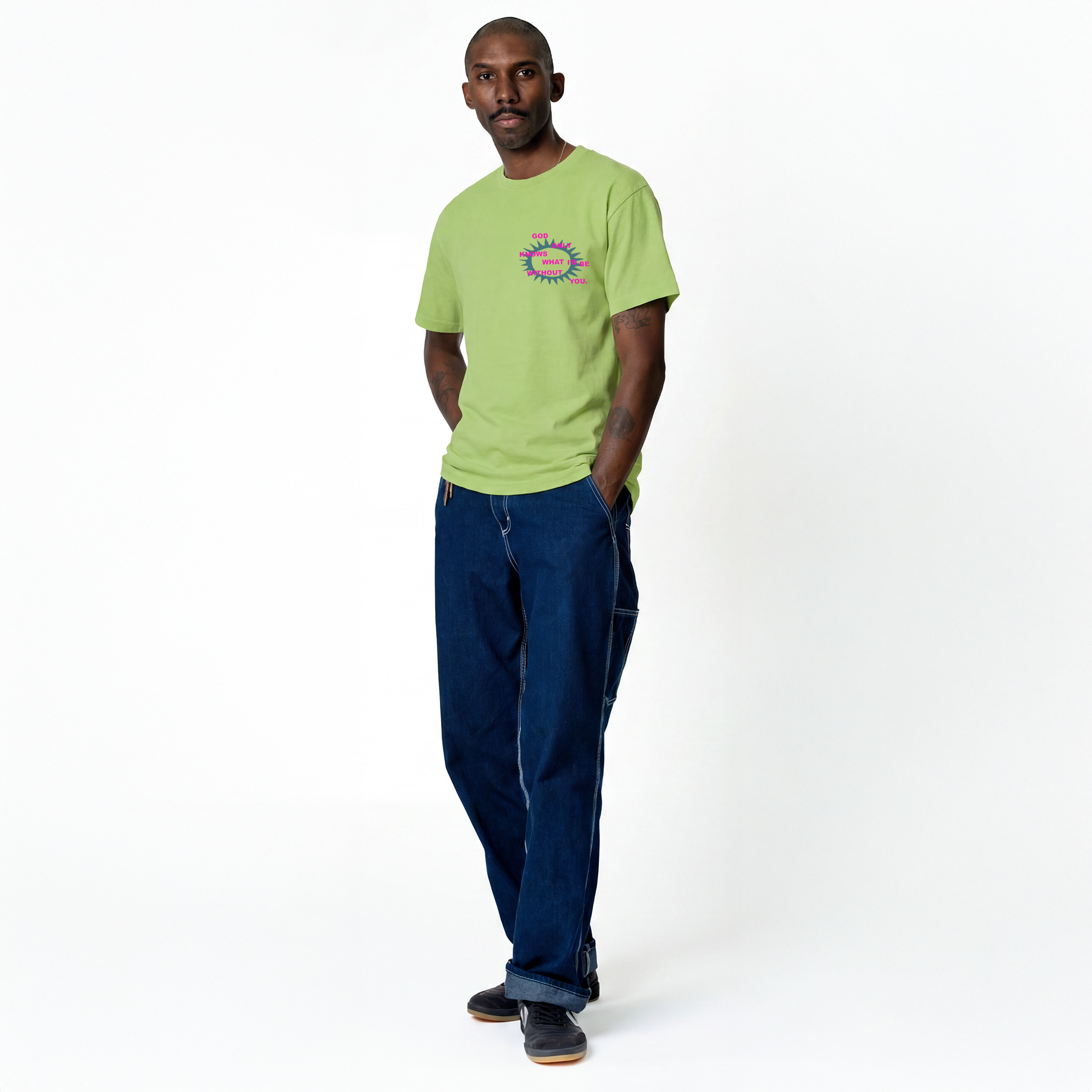 Brian Wilson: God Only Knows Lyric Tee (Lime) Front