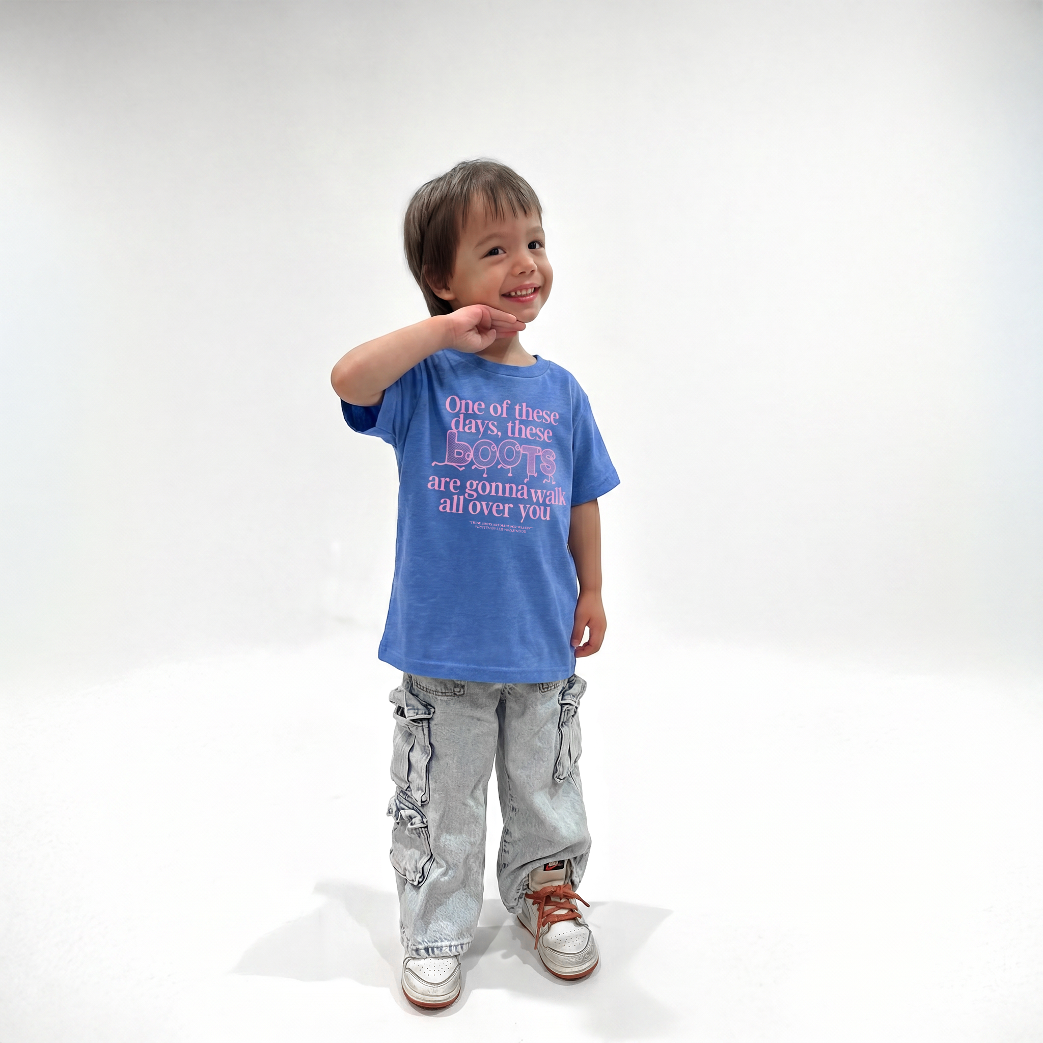Lee Hazlewood: These Boots Are Made for Walkin' Youth Tee (Heather Columbia Blue)