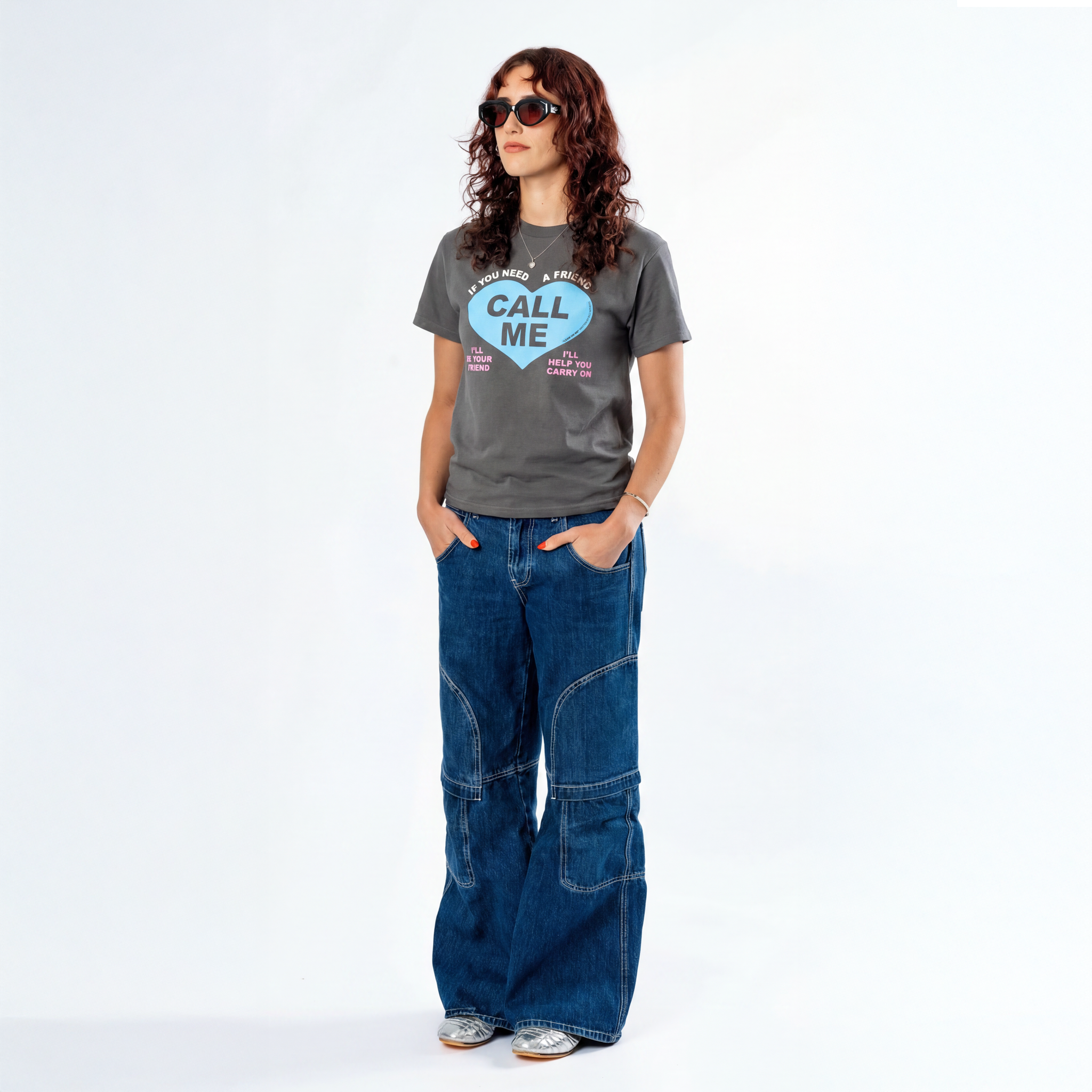 Bill Withers: Lean on Me Lyric Tee (Charcoal) Full Length Women's