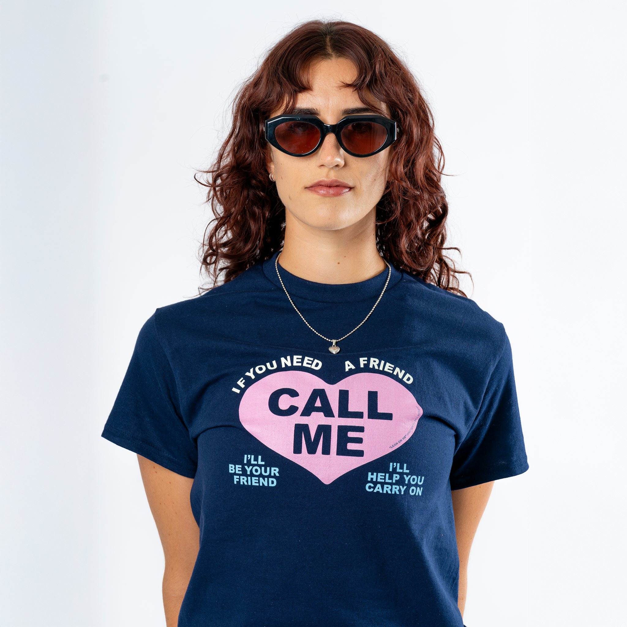 Bill Withers: Lean on Me Lyric Tee (Navy) Close Up
