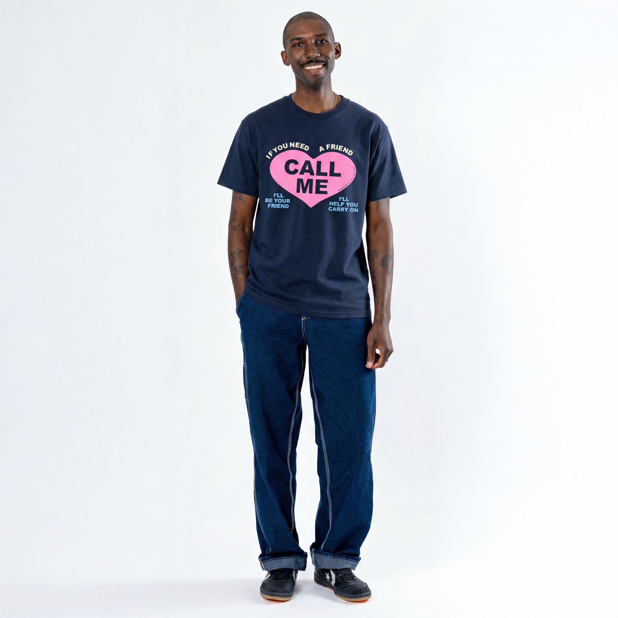 Bill Withers: Lean on Me Lyric Tee (Navy) Full Length Men's