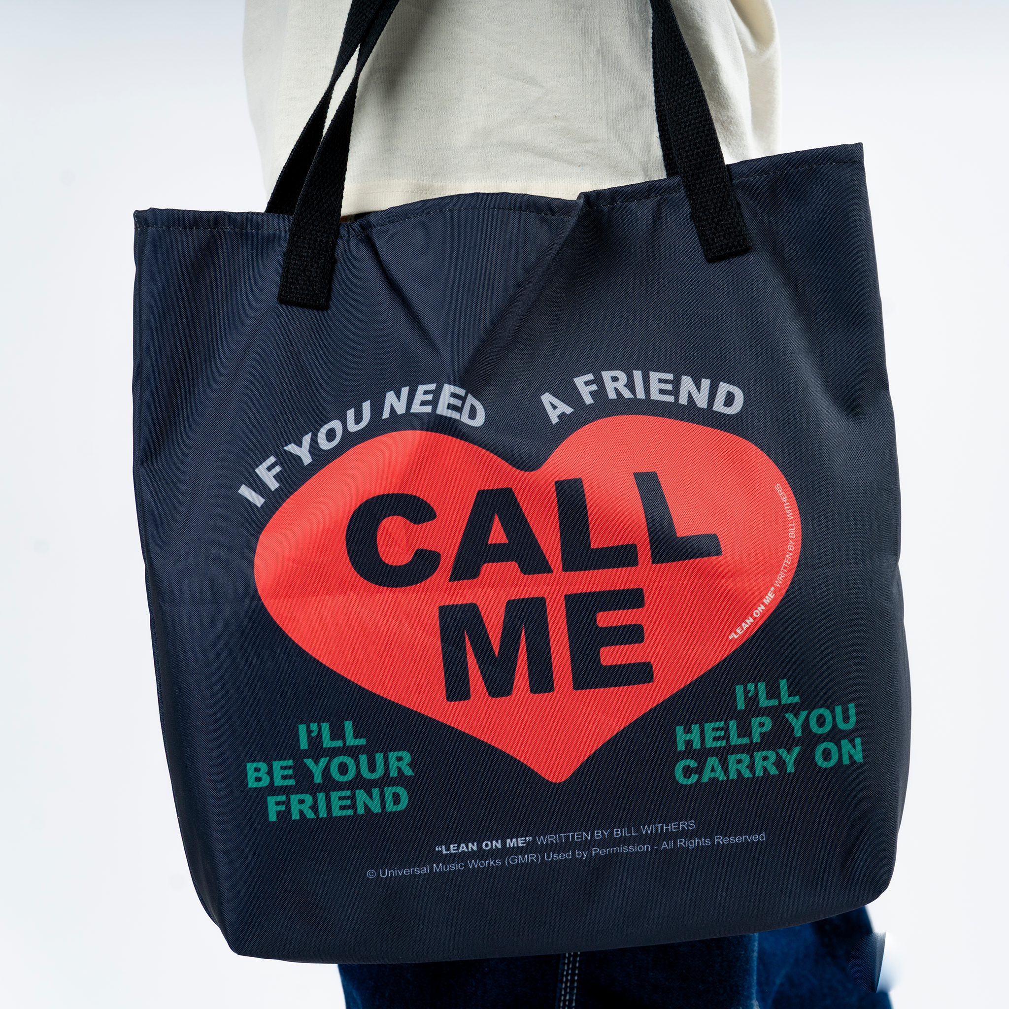 Bill Withers: Lean On Me Lyric Tote Close Up