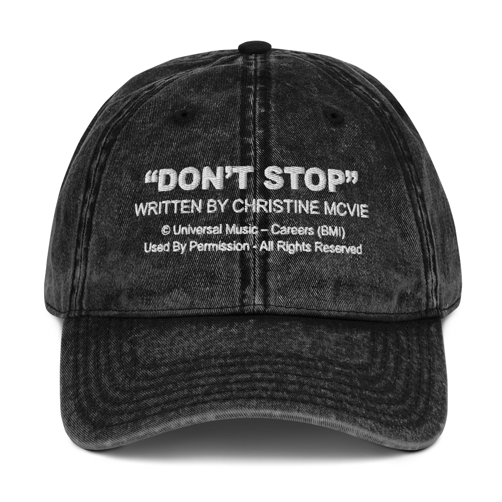Christine McVie: Don't Stop Lyric Dad Hat (Black) Front