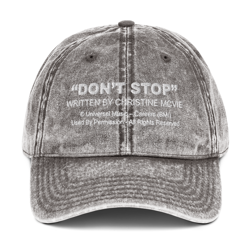 Christine McVie: Don't Stop Lyric Dad Hat (Charcoal) Front