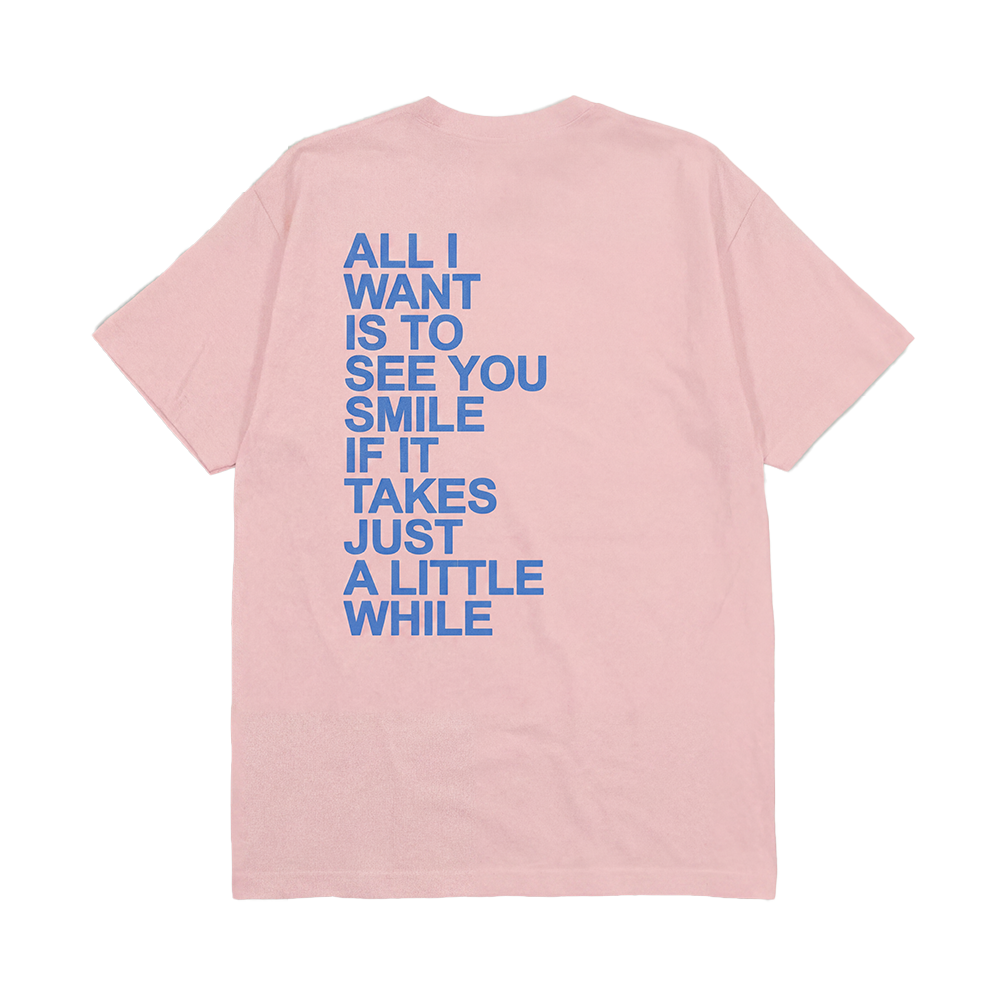 Christine McVie: Don't Stop Lyric Tee (Pink) Flat Lay Back