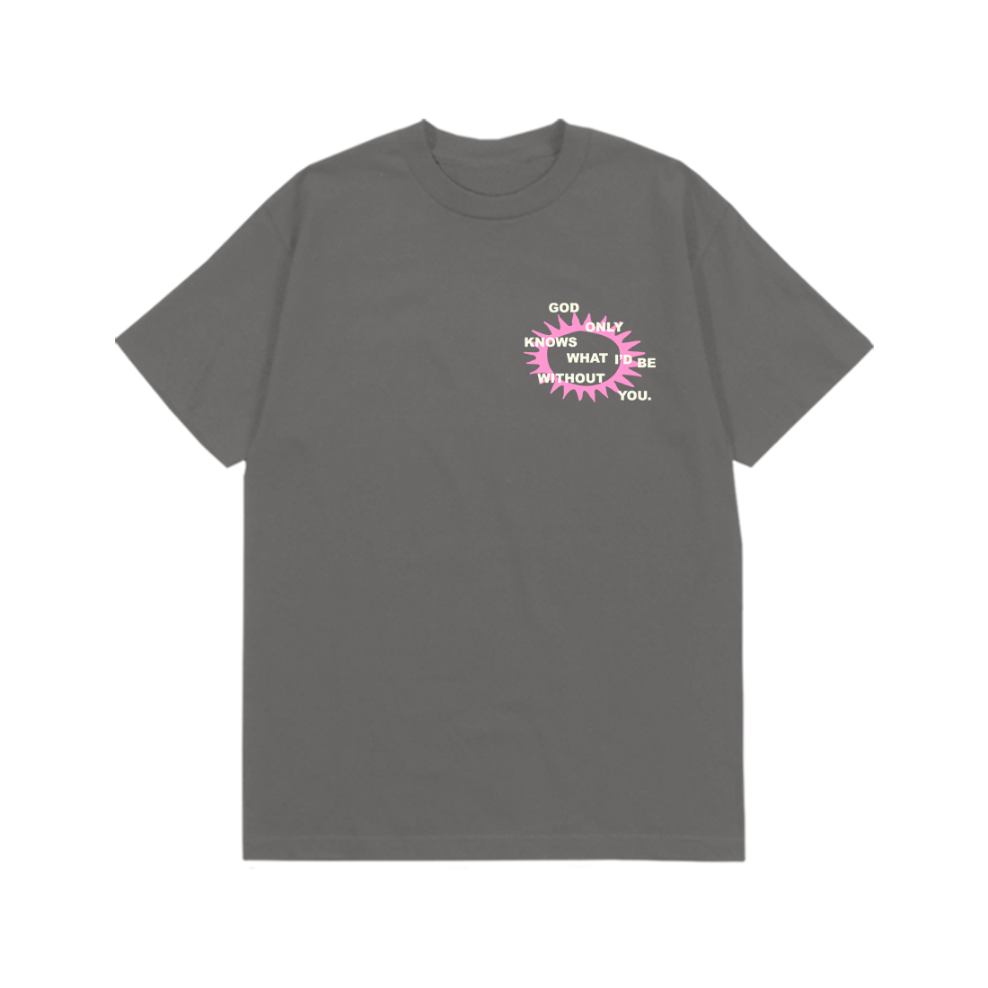 Brian Wilson: God Only Knows Lyric Tee (Charcoal) Flat Lay Front