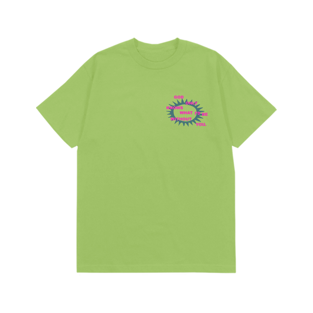 Brian Wilson: God Only Knows Lyric Tee (Lime) Flat Lay Front