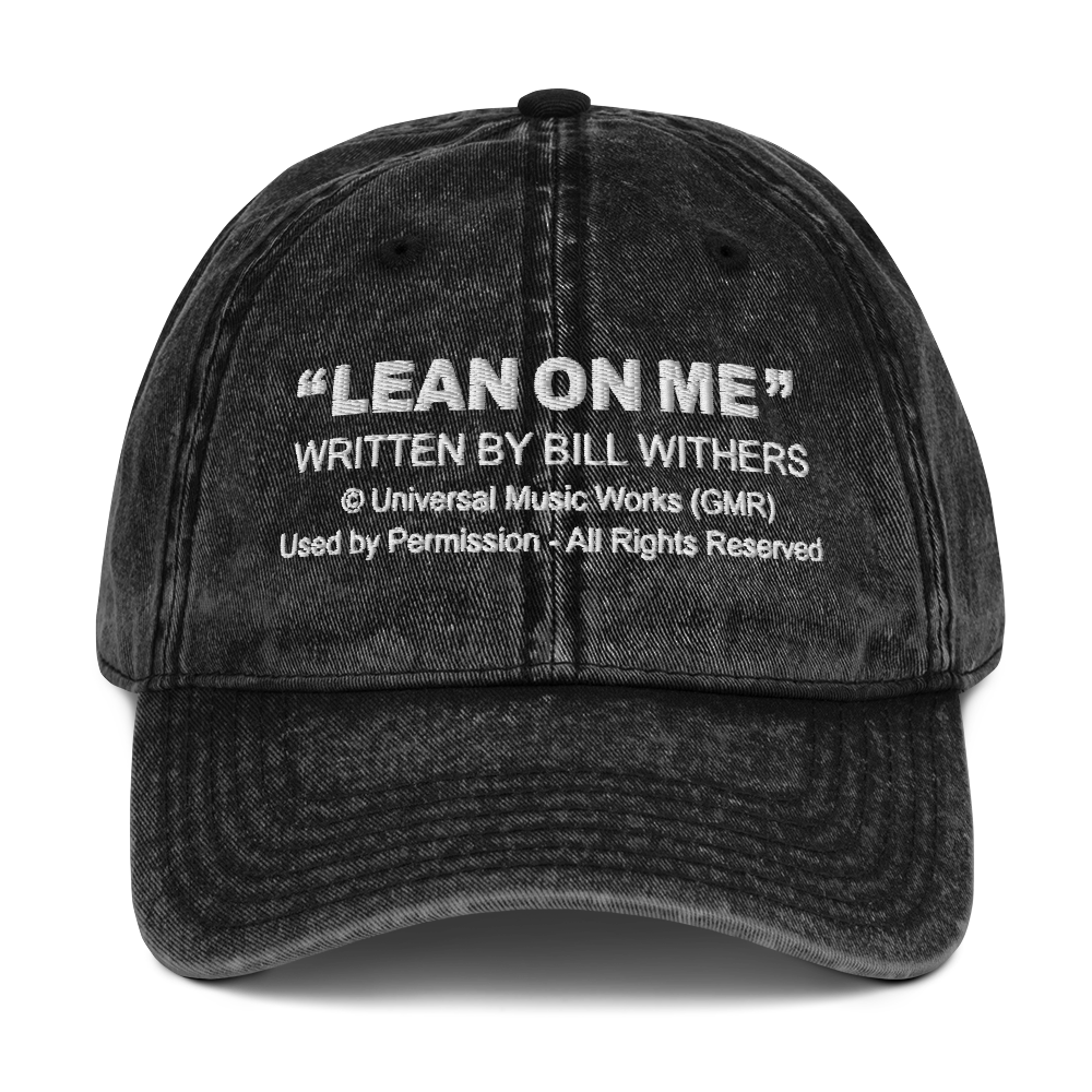 Bill Withers: Lean On Me Lyric Dad Hat (Black) Front