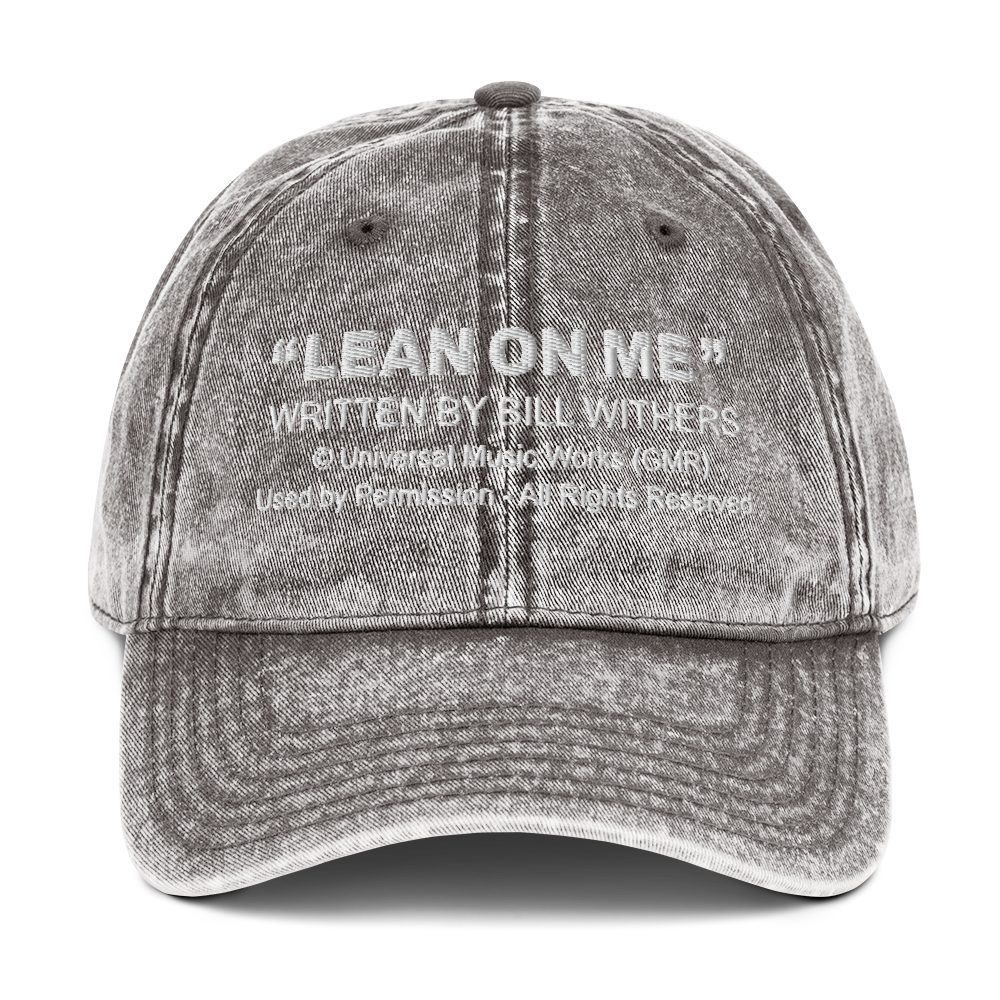 Bill Withers: Lean On Me Lyric Dad Hat (Charcoal) Front