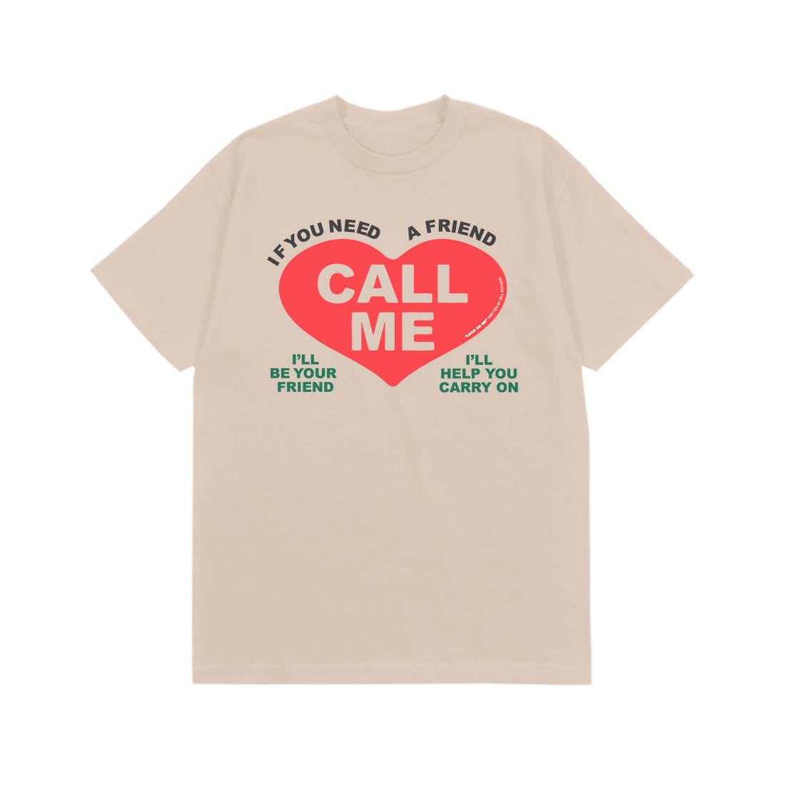 Bill Withers: Lean on Me Lyric Tee (Natural) Flat Lay Front