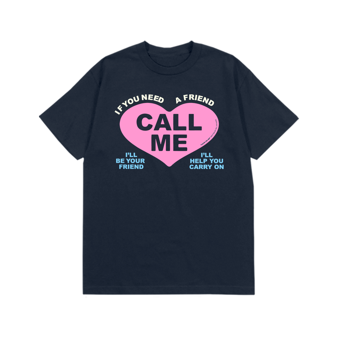 Bill Withers: Lean on Me Lyric Tee (Navy) Flat Lay Front