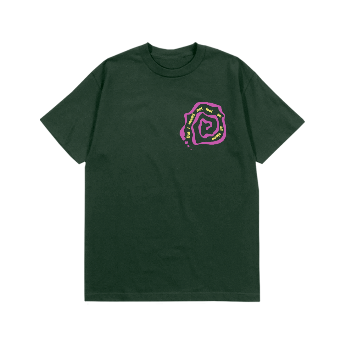 Bob Dylan: Rainy Day Women Lyric Tee (Forest Green) Flat Lay Front