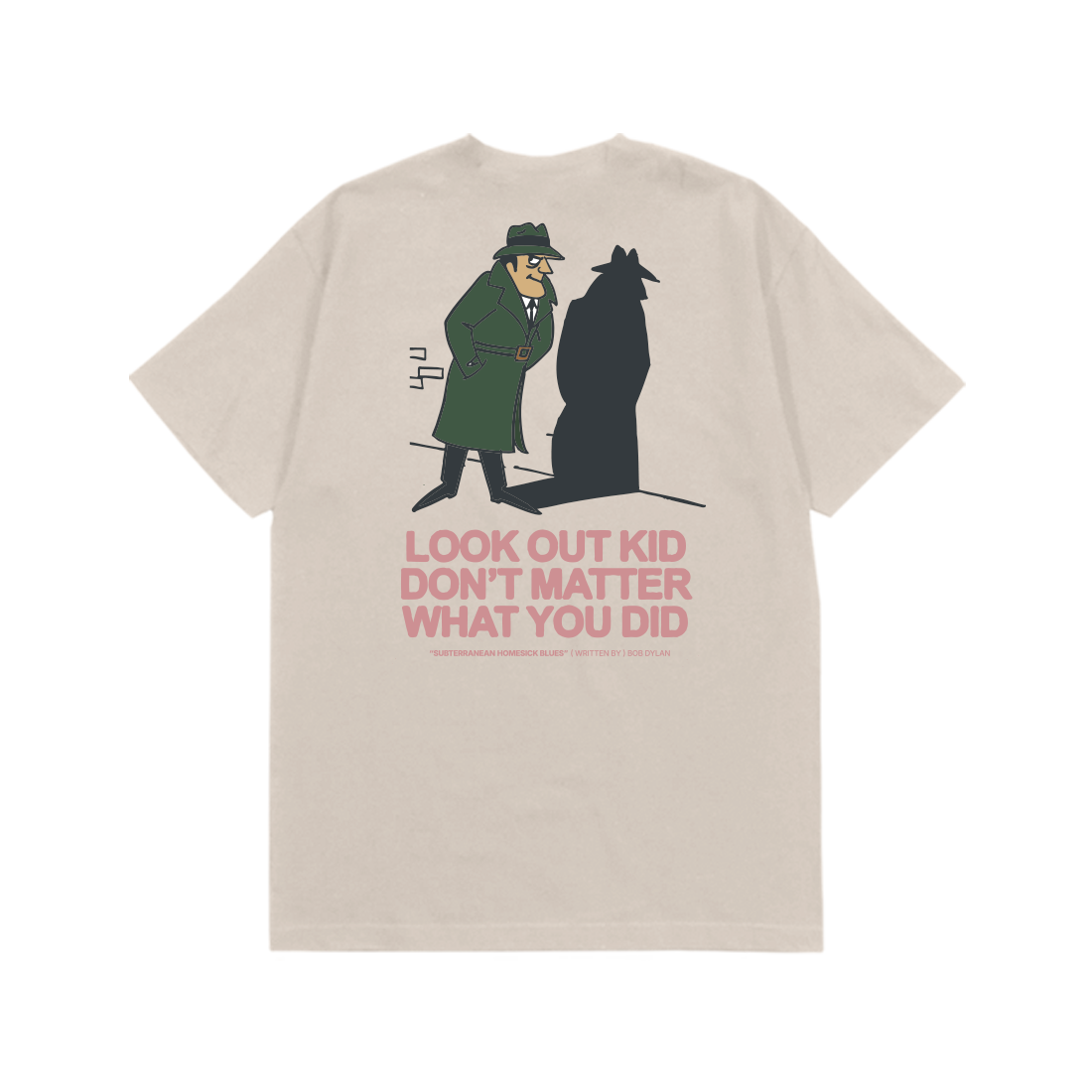 Bob Dylan: Subterranean Homesick Blues Lyric Tee (Natural) Flat Lay Back