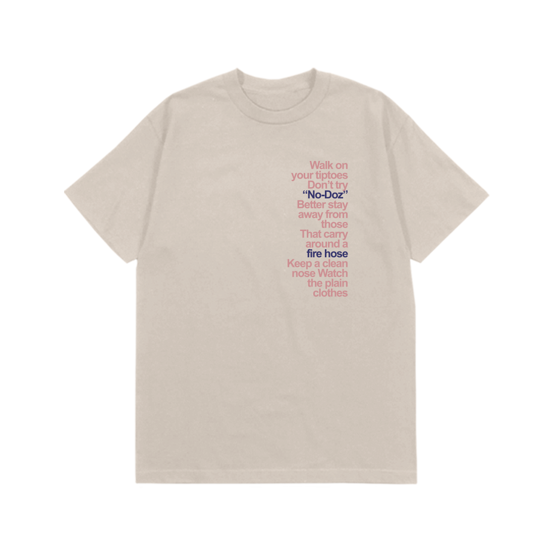 Bob Dylan: Subterranean Homesick Blues Lyric Tee (Natural) Flat Lay Front