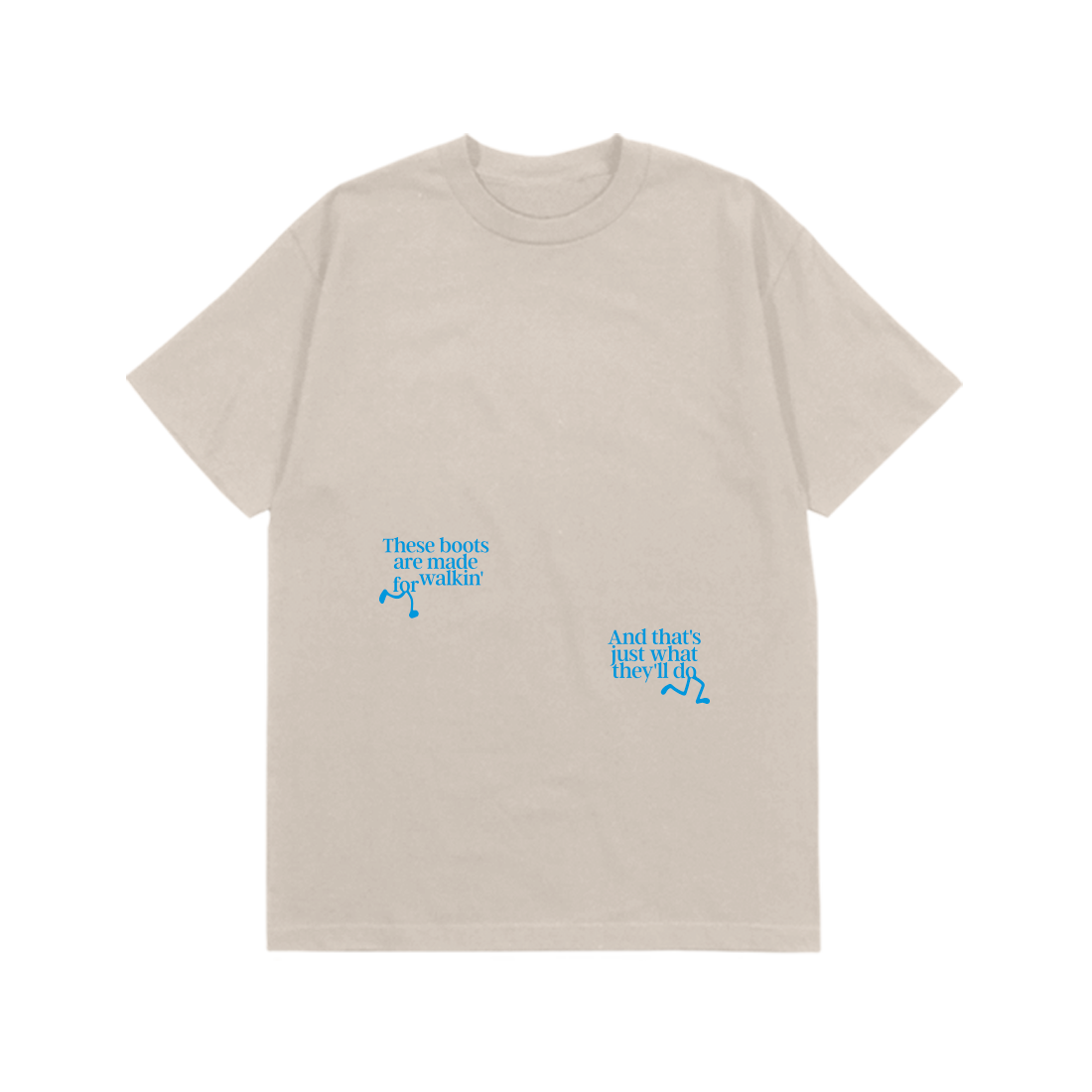 Lee Hazlewood: These Boots Are Made for Walkin' Lyric Tee (Natural) Flat Lay Front