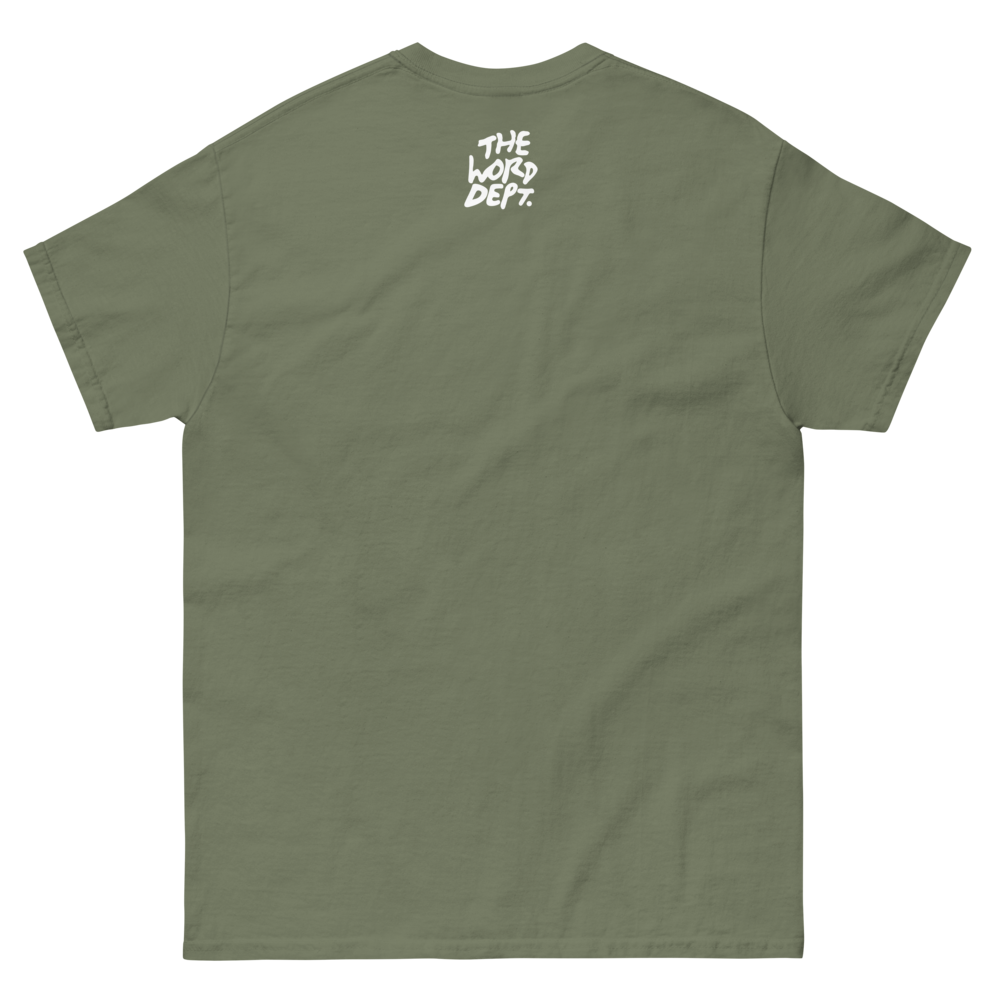 Words Matter Bold Tee (Military Green) Back