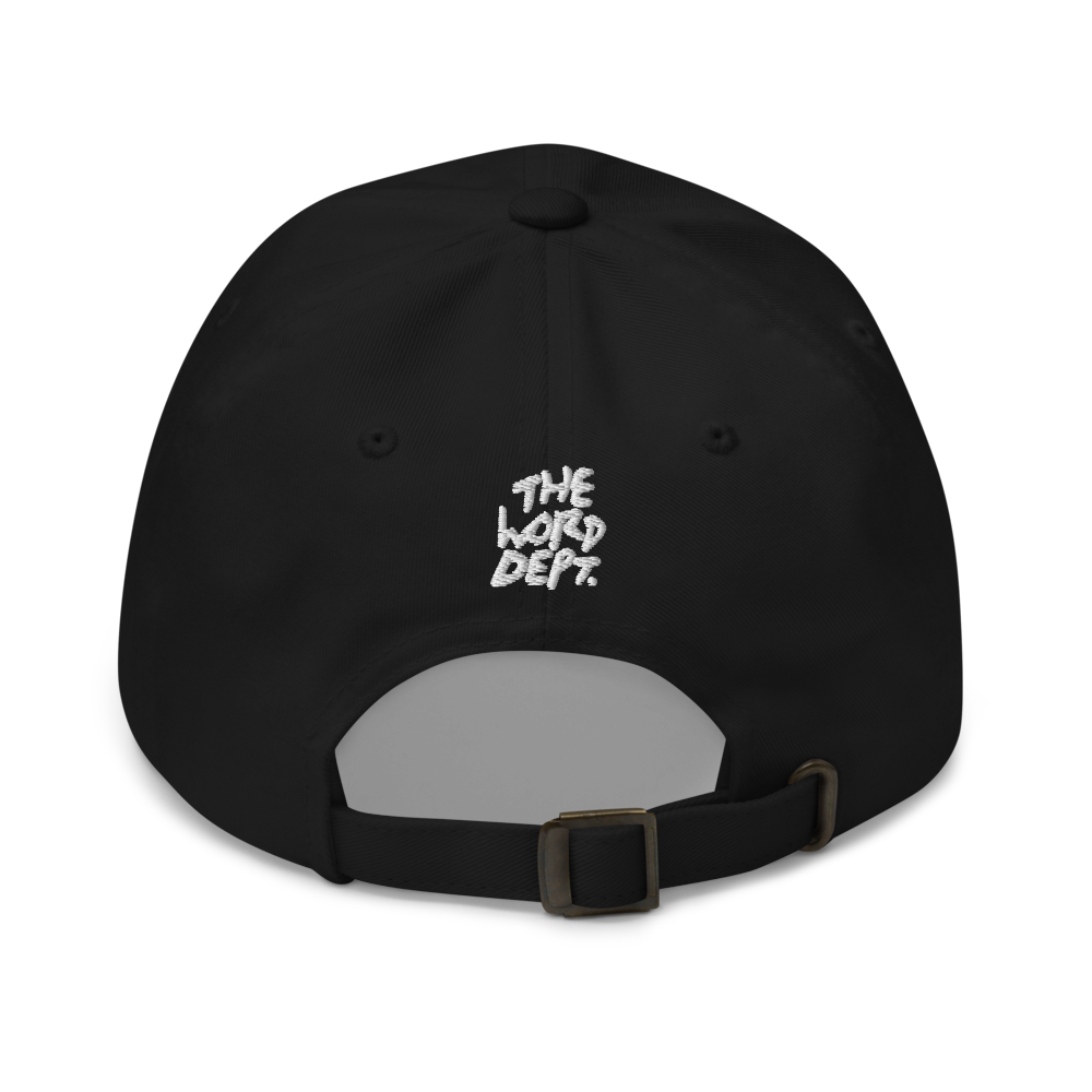 Words Matter Bold Dad Hat (Black) Back