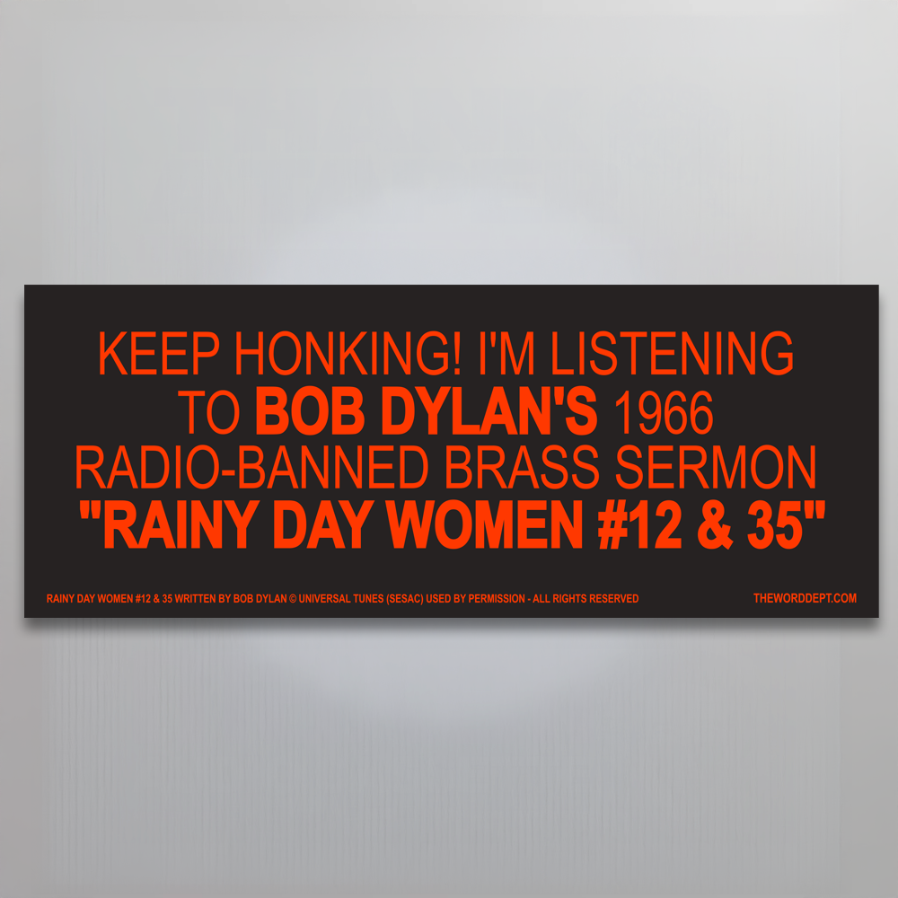 Bob Dylan: Rainy Day Women Lyric Sticker