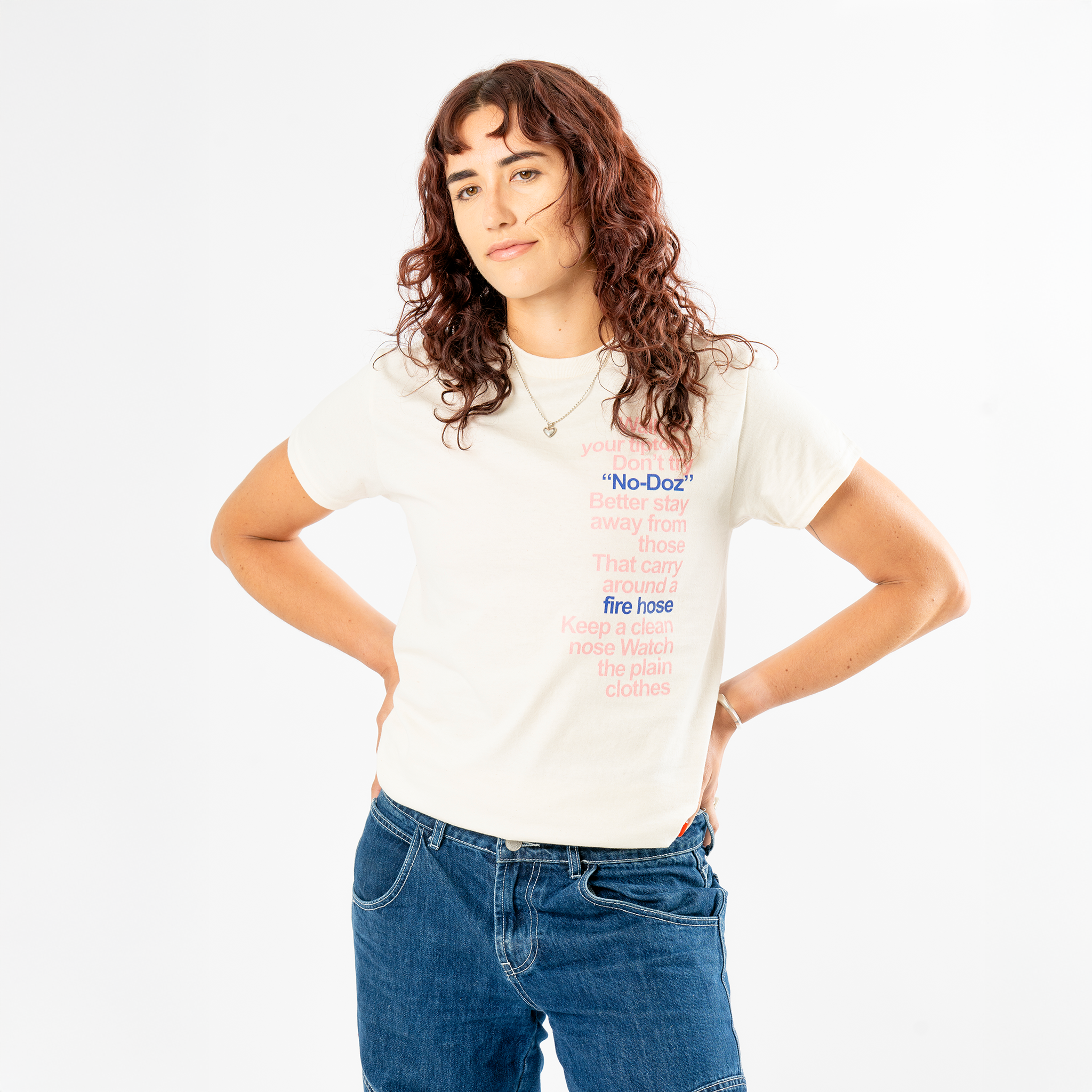 Bob Dylan: Subterranean Homesick Blues Lyric Tee (Natural) Women's Close Up Front
