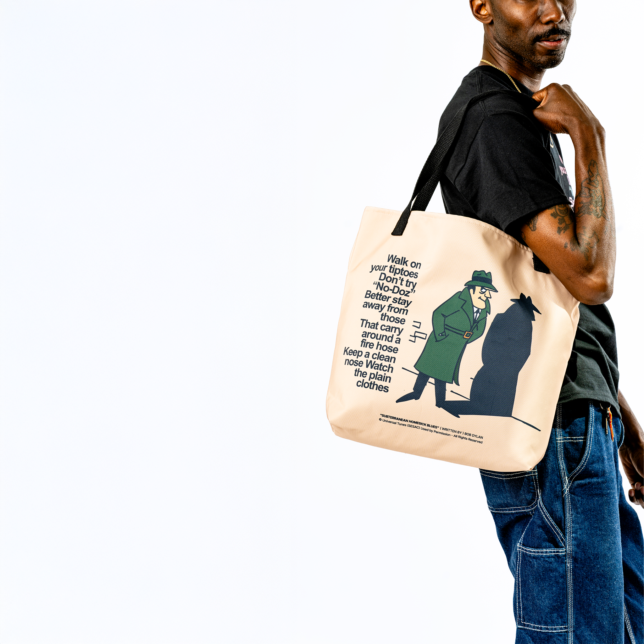 Bob Dylan: Subterranean Homesick Blues Lyric Tote Lifestyle
