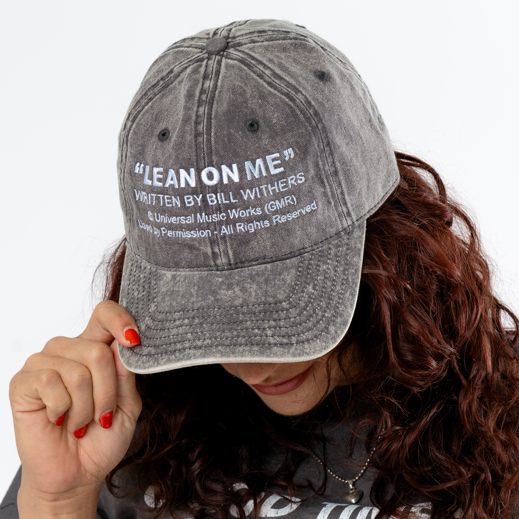 Bill Withers: Lean On Me Lyric Dad Hat (Charcoal) Front